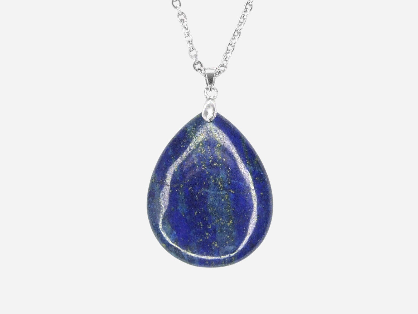 Lapis Lazuli Tear Natural Gemstone Pendant Necklace 50cm with Pouch - Mystic Gems