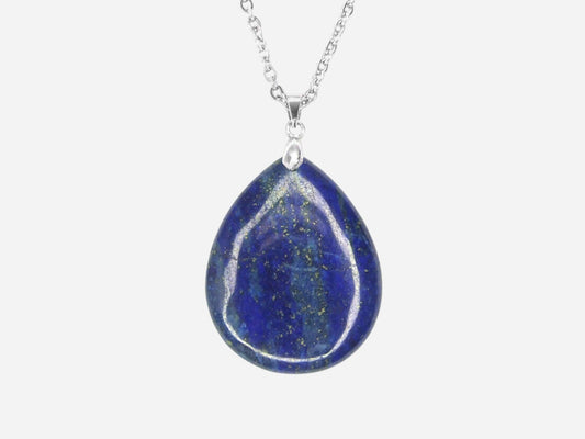 Lapis Lazuli Tear Natural Gemstone Pendant Necklace 50cm with Pouch - Mystic Gems