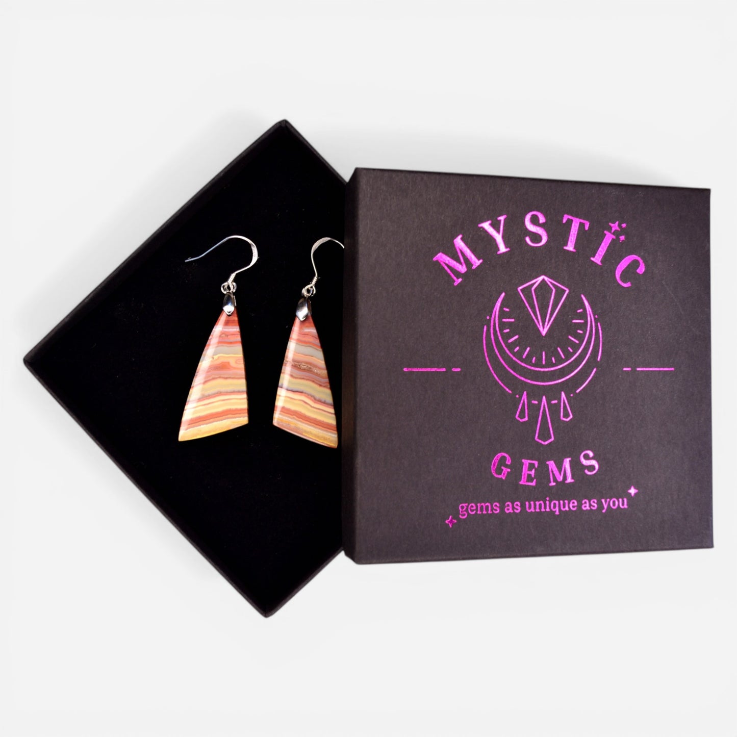 MYSTIC GEMS One of a Kind Crazy Lace Agate Earrings 925 Sterling Silver MG20262233 - Mystic Gems