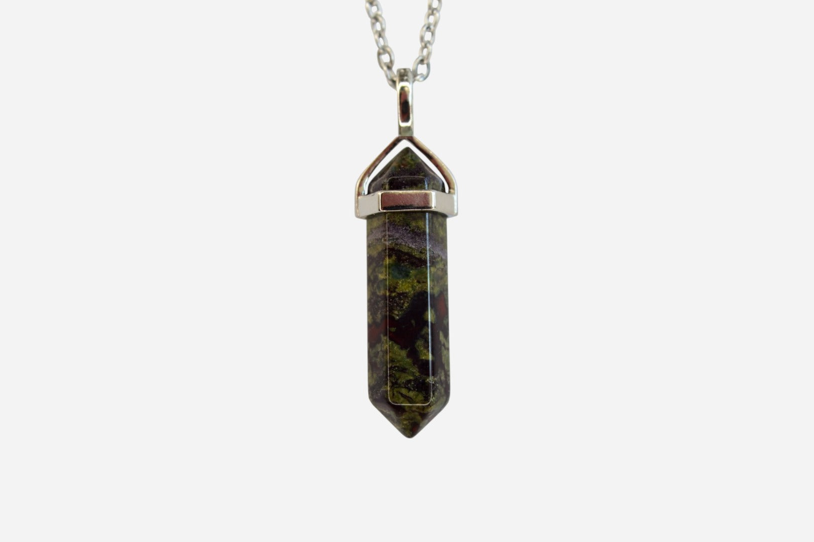 Dragon Blood Hexagonal Natural Gemstone Pendant Necklace 50cm with Pouch - Mystic Gems