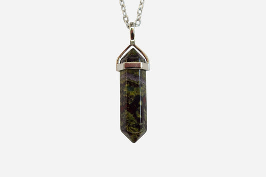 Dragon Blood Hexagonal Natural Gemstone Pendant Necklace 50cm with Pouch - Mystic Gems