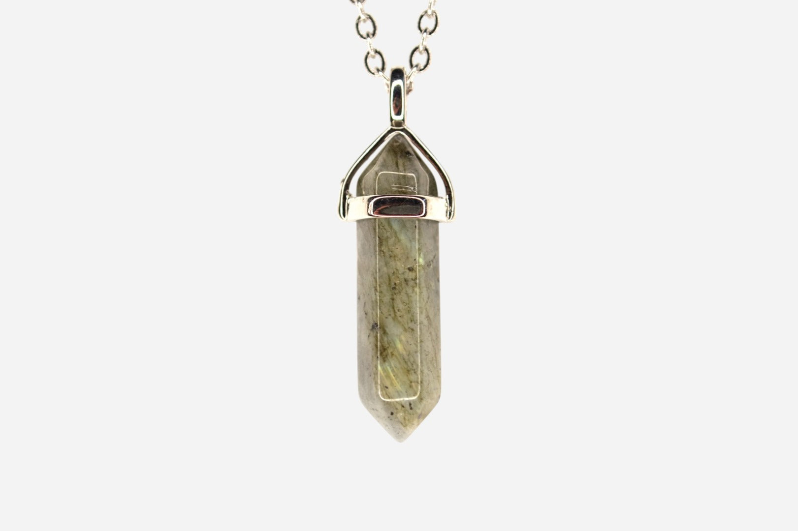 Labradorite Hexagonal Natural Gemstone Pendant Necklace 50cm with Pouch - Mystic Gems