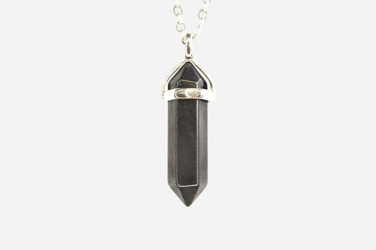 Hematite Hexagonal Natural Gemstone Pendant Necklace 50cm with Pouch - Mystic Gems