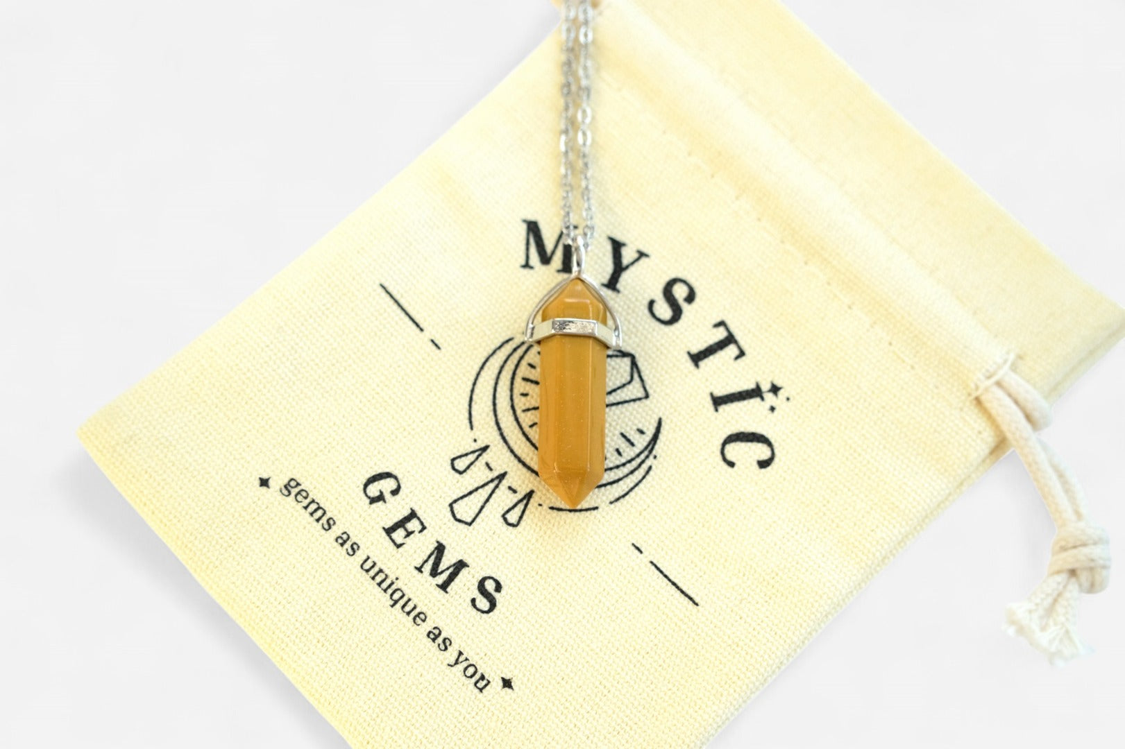 Mookaite Hexagonal Natural Gemstone Pendant Necklace 50cm with Pouch - Mystic Gems