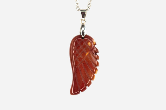 Mookaite Angel Wing Natural Gemstone Pendant Necklace 50cm with Pouch - Mystic Gems