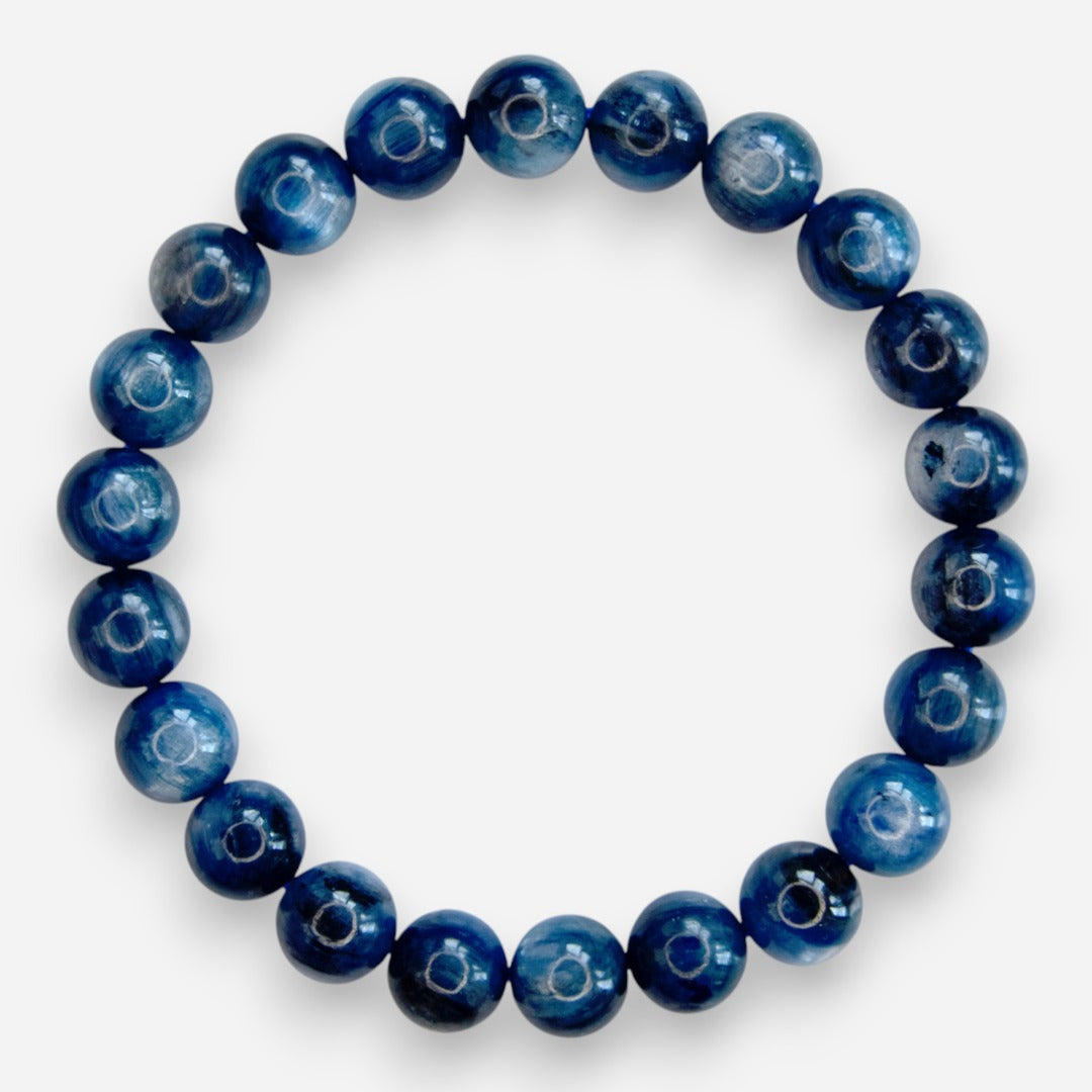 Kyanite 8mm Natural Gemstone Bracelet 6-9'' Elasticated with Box - Mystic Gems