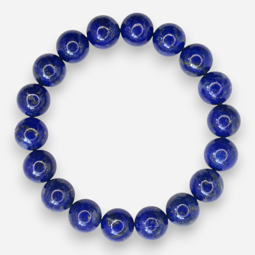 Lapis Lazuli 10mm Natural Gemstone Bracelet 6-9'' Elasticated with Box - Mystic Gems