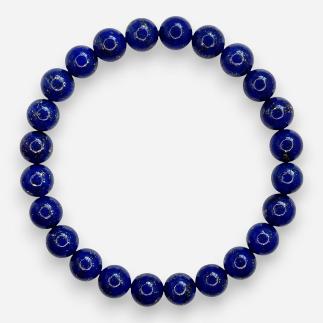 Lapis Lazuli 8mm Natural Gemstone Bracelet 6-9'' Elasticated with Box - Mystic Gems