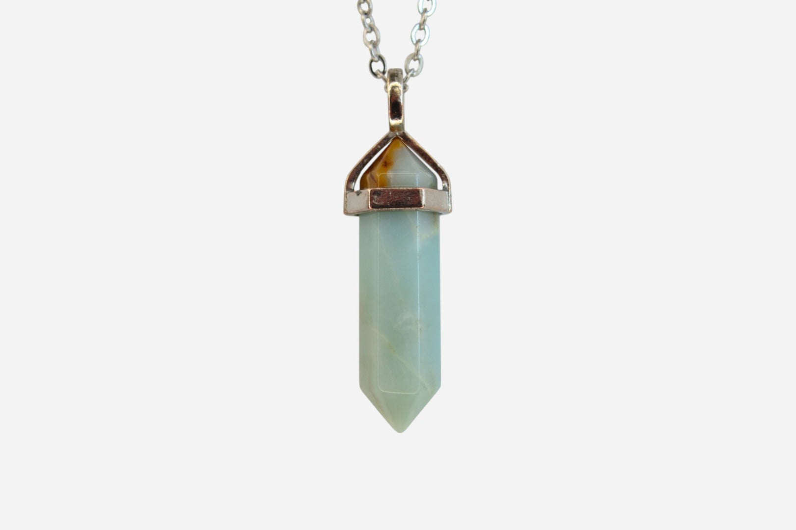 Amazonite Hexagonal Natural Gemstone Pendant Necklace 50cm with Pouch - Mystic Gems