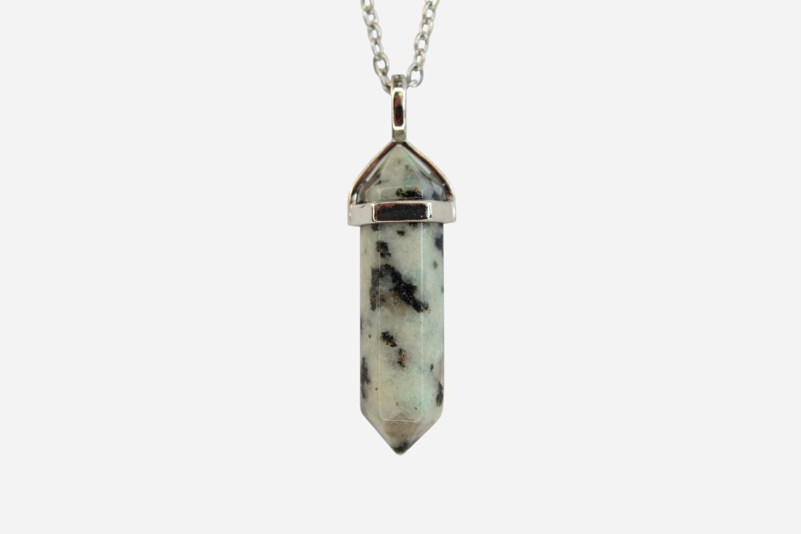 Sesame Jasper Hexagonal Natural Gemstone Pendant Necklace 50cm with Pouch - Mystic Gems