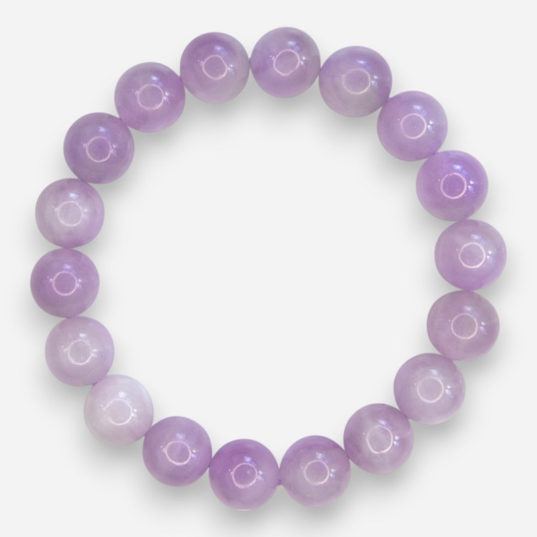 Kunzite 10mm Natural Gemstone Bracelet 6-9'' Elasticated with Box - Mystic Gems