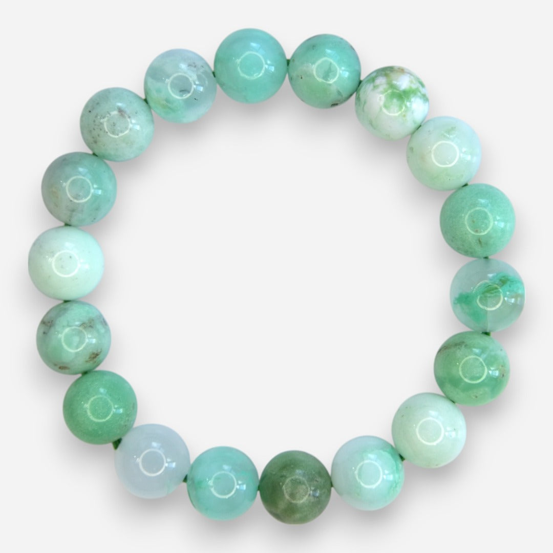 Chrysoprase 10mm Natural Gemstone Bracelet 6-9'' Elasticated with Box - Mystic Gems