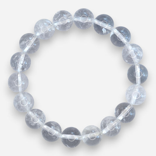 Clear Quartz 10mm Natural Gemstone Bracelet 6-9'' Elasticated with Box - Mystic Gems