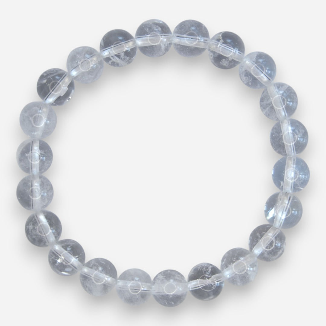 Clear Quartz 8mm Natural Gemstone Bracelet 6-9'' Elasticated with Box - Mystic Gems