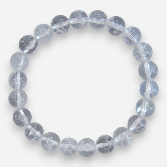 Clear Quartz 8mm Natural Gemstone Bracelet 6-9'' Elasticated with Box - Mystic Gems