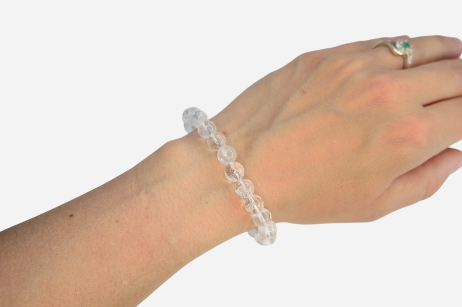 Clear Quartz 8mm Natural Gemstone Bracelet 6-9'' Elasticated with Box - Mystic Gems