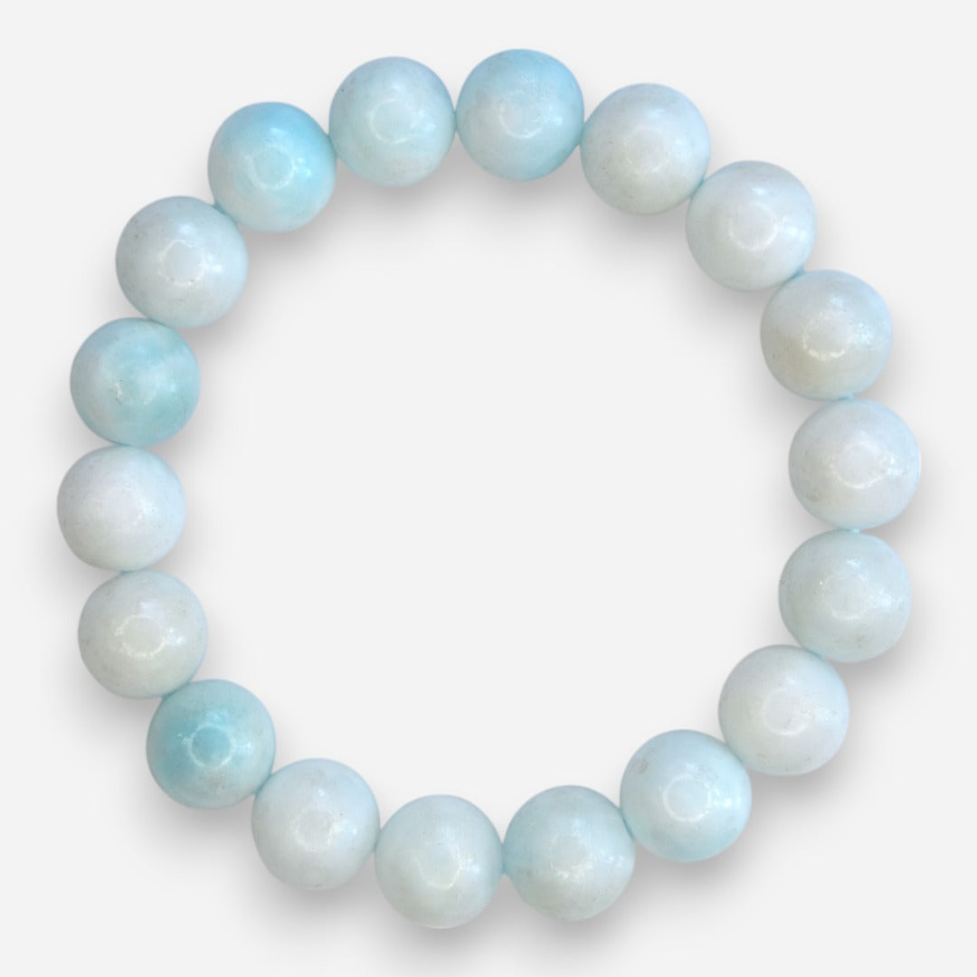 Hemimorphite 10mm Natural Gemstone Bracelet 6-9'' Elasticated with Box - Mystic Gems