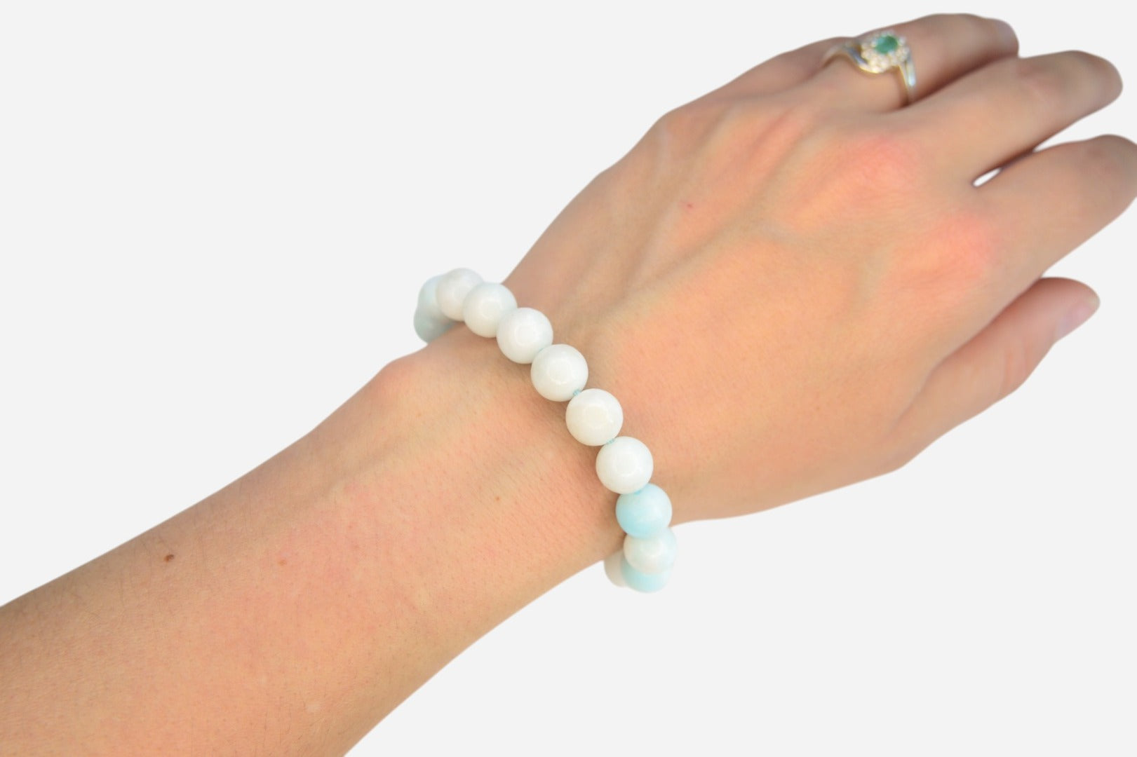 Hemimorphite 10mm Natural Gemstone Bracelet 6-9'' Elasticated with Box - Mystic Gems
