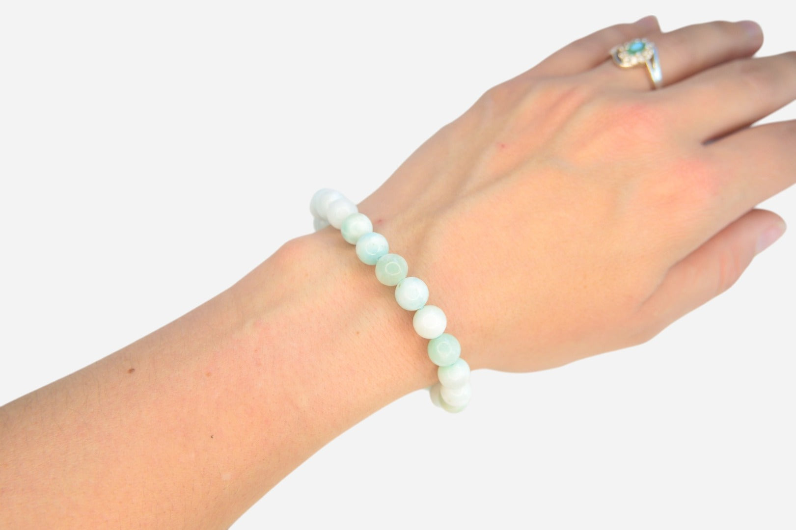 Hemimorphite 8mm Natural Gemstone Bracelet 6-9'' Elasticated with Box - Mystic Gems