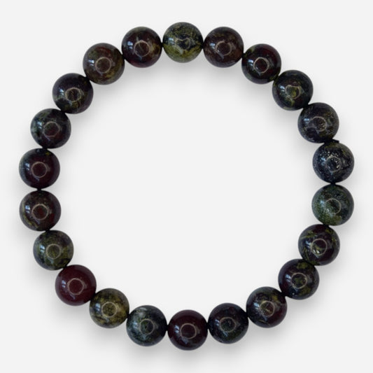 Dragon Blood 8mm Natural Gemstone Bracelet 6-9'' Elasticated with Box - Mystic Gems