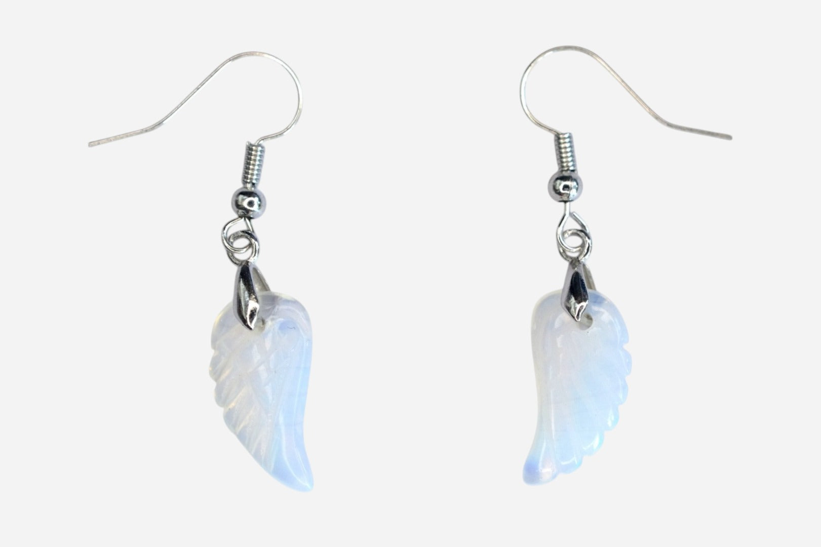 Opalite Small Angel Wing Manmade Gemstone Earrings with Pouch - Mystic Gems
