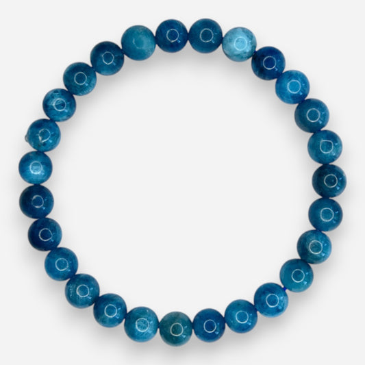 Apatite 6mm Natural Gemstone Bracelet 6-9'' Elasticated with Box - Mystic Gems