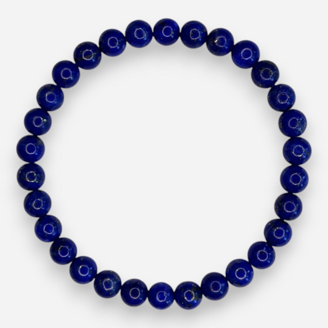 Lapis Lazuli 6mm Natural Gemstone Bracelet 6-9'' Elasticated with Box - Mystic Gems