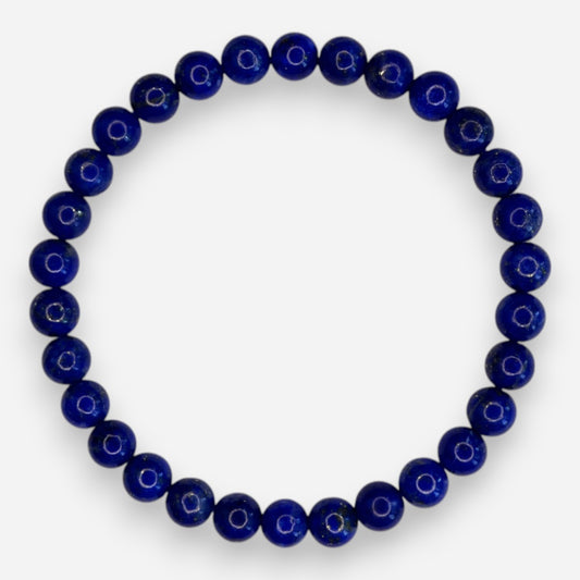 Lapis Lazuli 6mm Natural Gemstone Bracelet 6-9'' Elasticated with Box - Mystic Gems