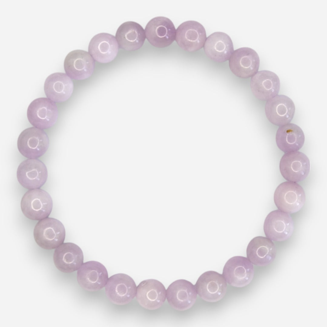 Kunzite 6mm Natural Gemstone Bracelet 6-9'' Elasticated with Box - Mystic Gems