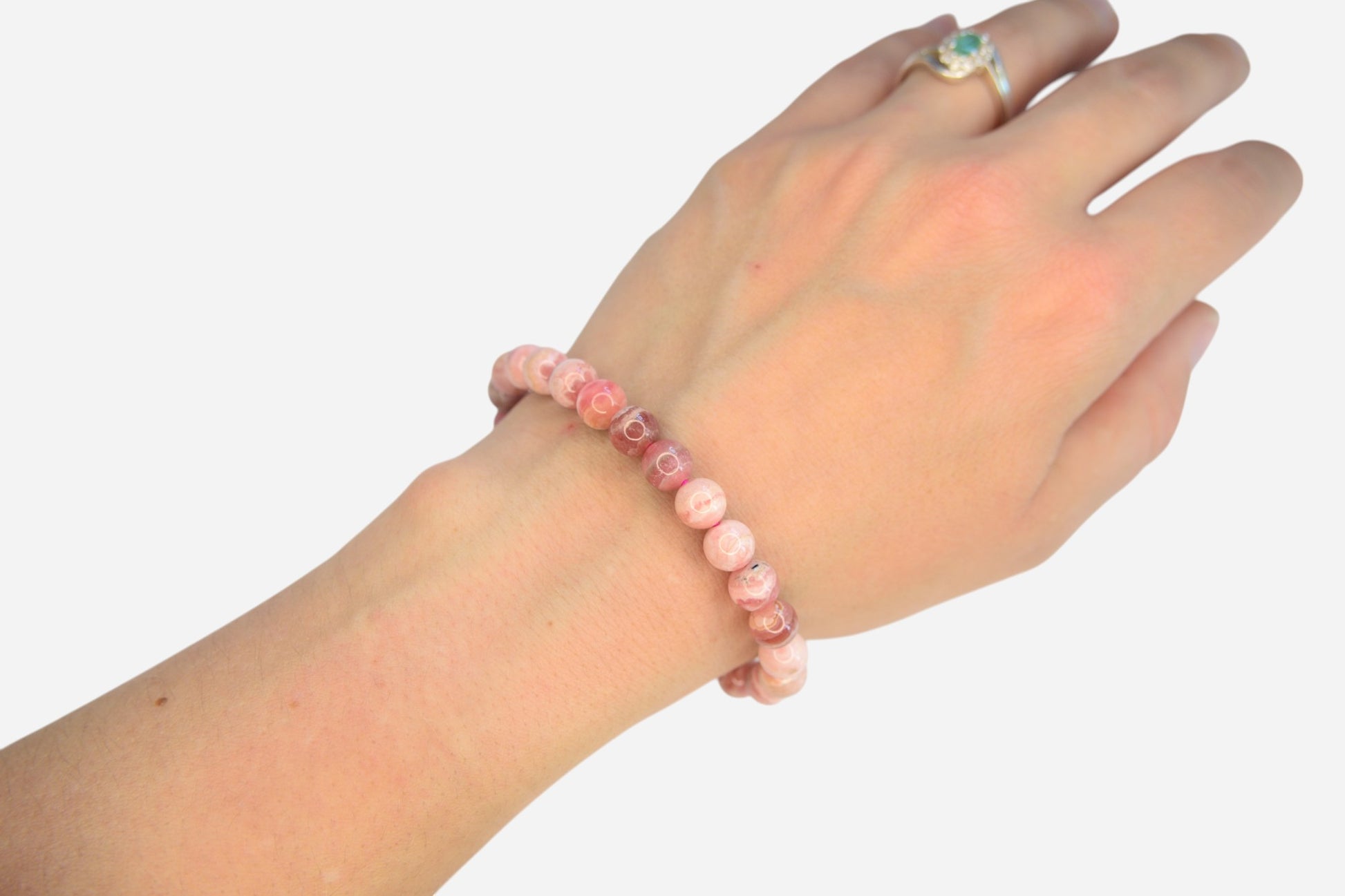 Rhodochrosite 8mm Natural Gemstone Bracelet 6-9'' Elasticated with Box - Mystic Gems