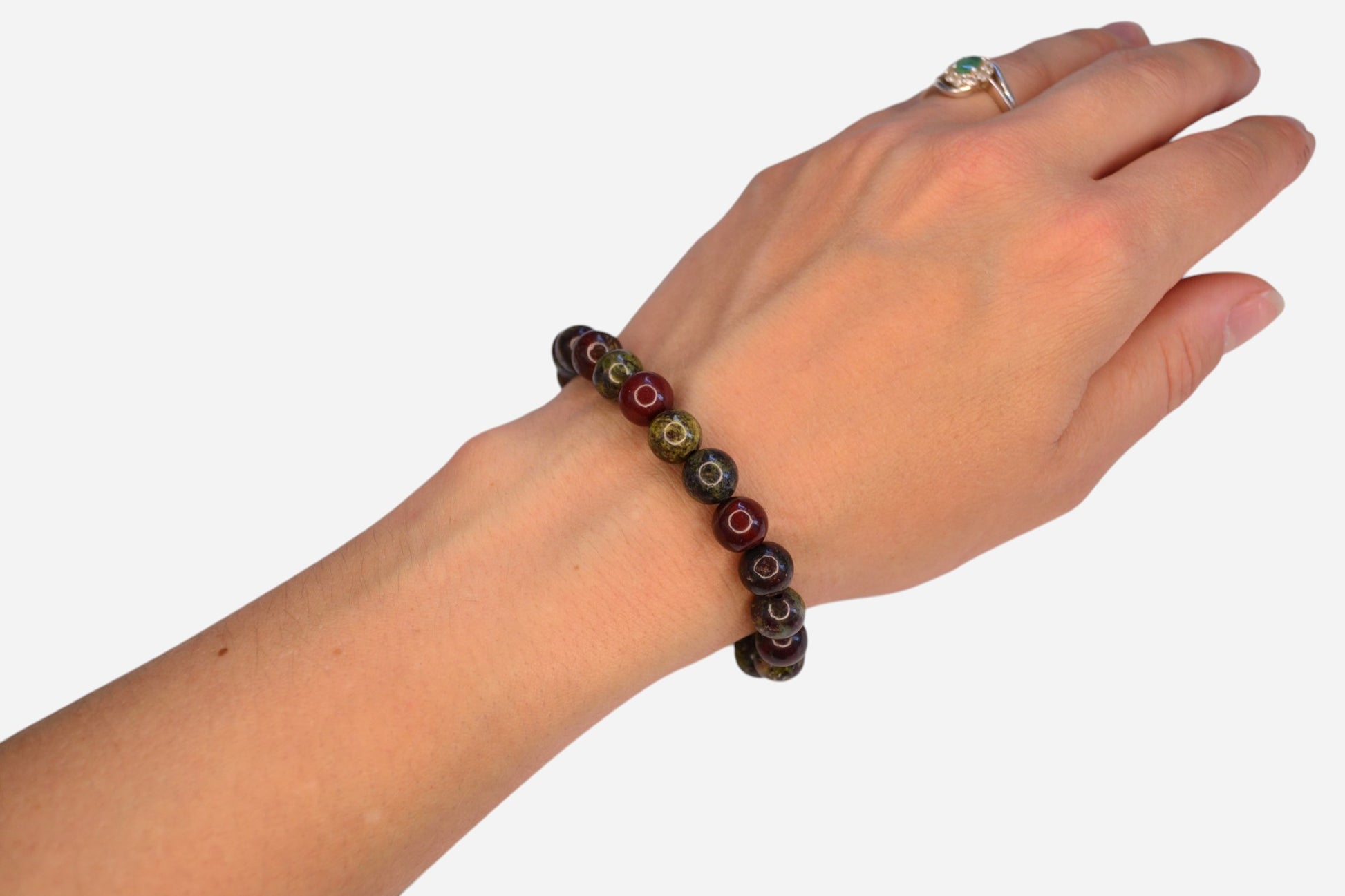 Dragon Blood 8mm Natural Gemstone Bracelet 6-9'' Elasticated with Box - Mystic Gems