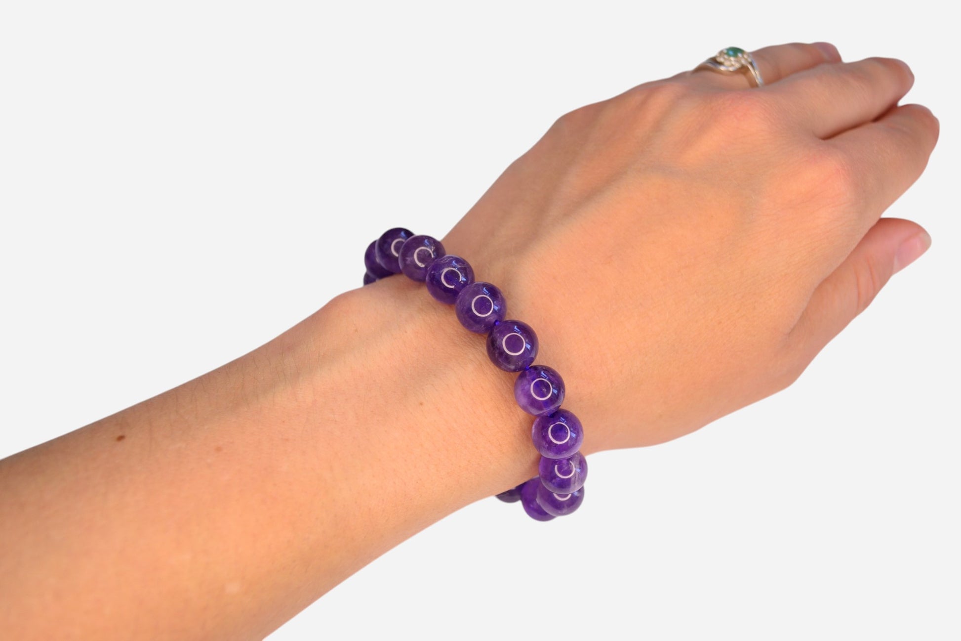 Amethyst 10mm Natural Gemstone Bracelet 6-9'' Elasticated with Box - Mystic Gems