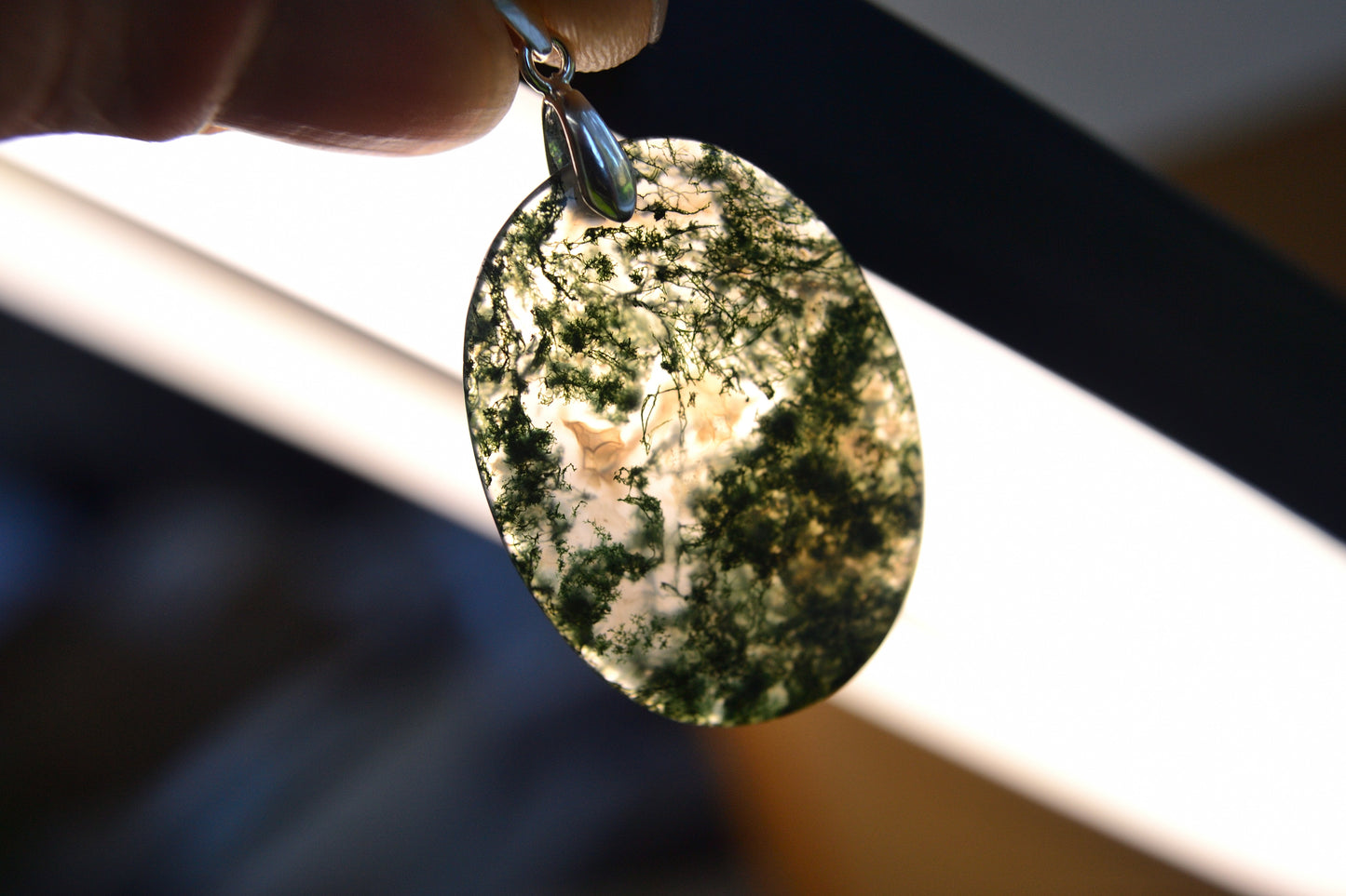 MYSTIC GEMS One of a Kind Moss Agate Pendant Necklace 925 Sterling Silver MG20262215 - Mystic Gems