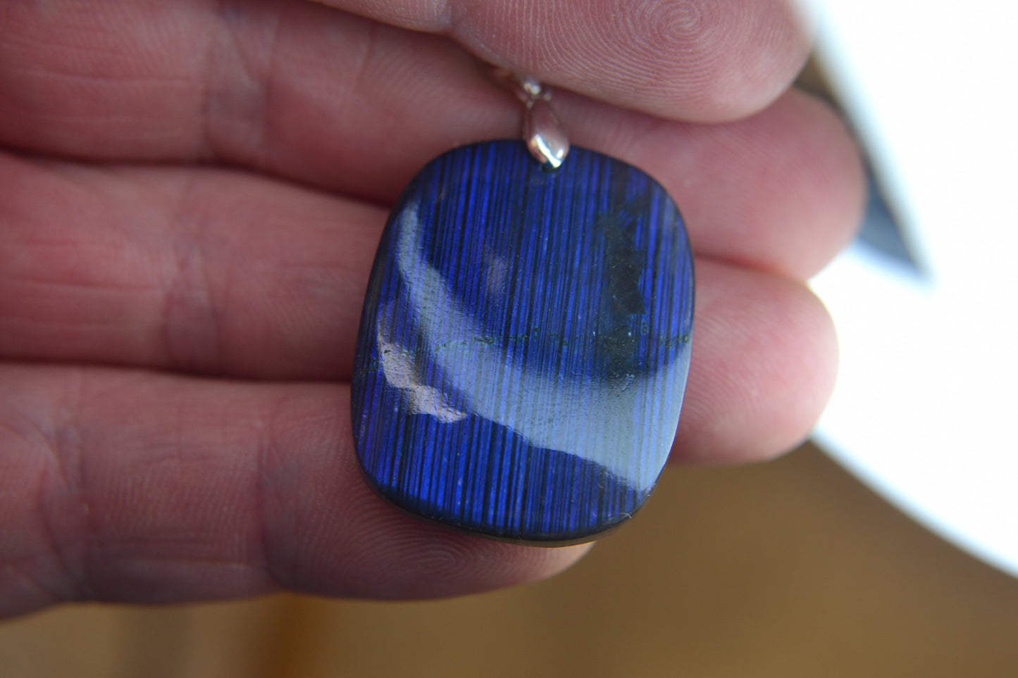 MYSTIC GEMS One of a Kind Blue Fire Labradorite Pendant Necklace 925 Sterling Silver MG20262222 - Mystic Gems