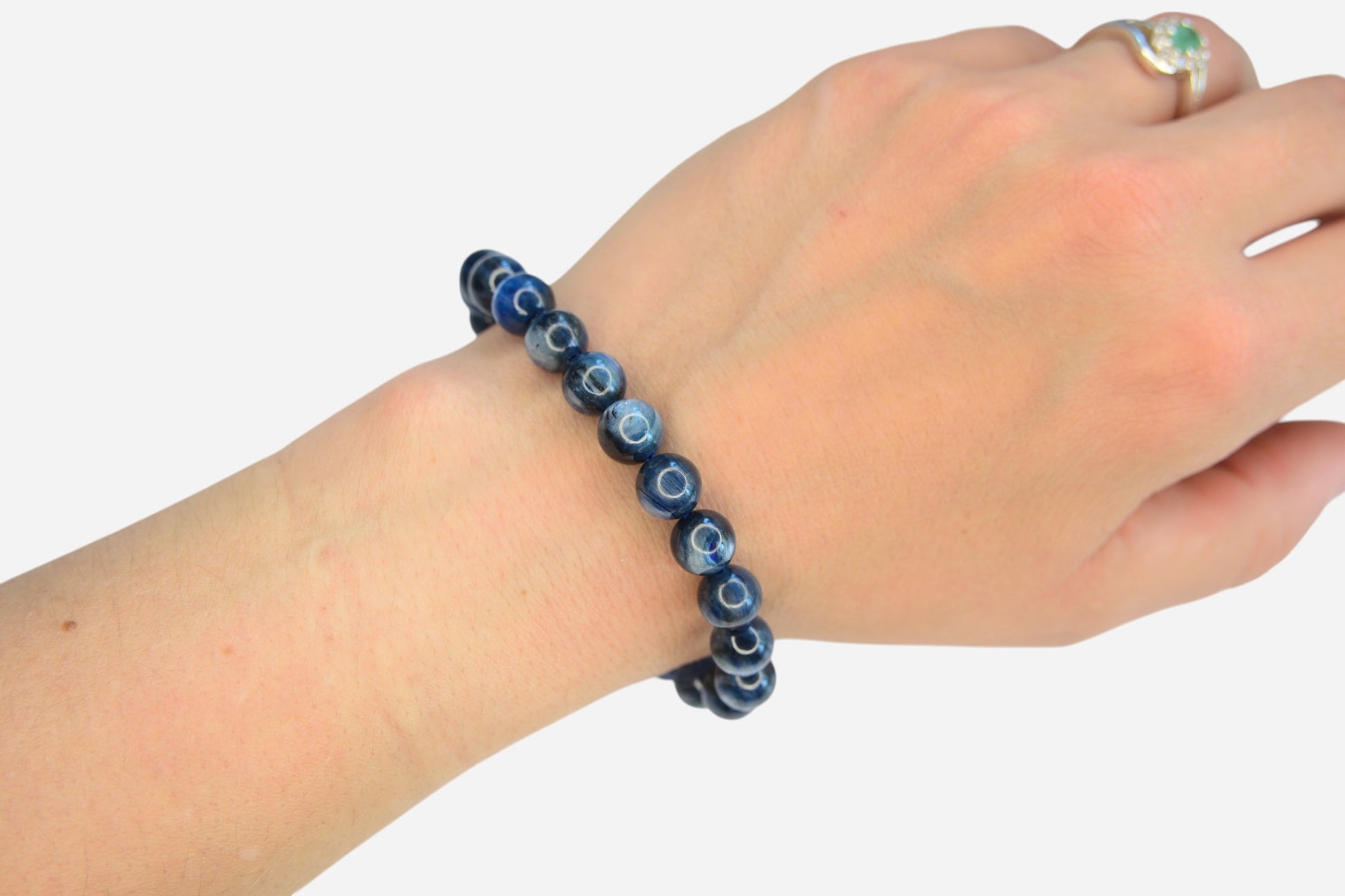 Kyanite 8mm Natural Gemstone Bracelet 6-9'' Elasticated with Box - Mystic Gems