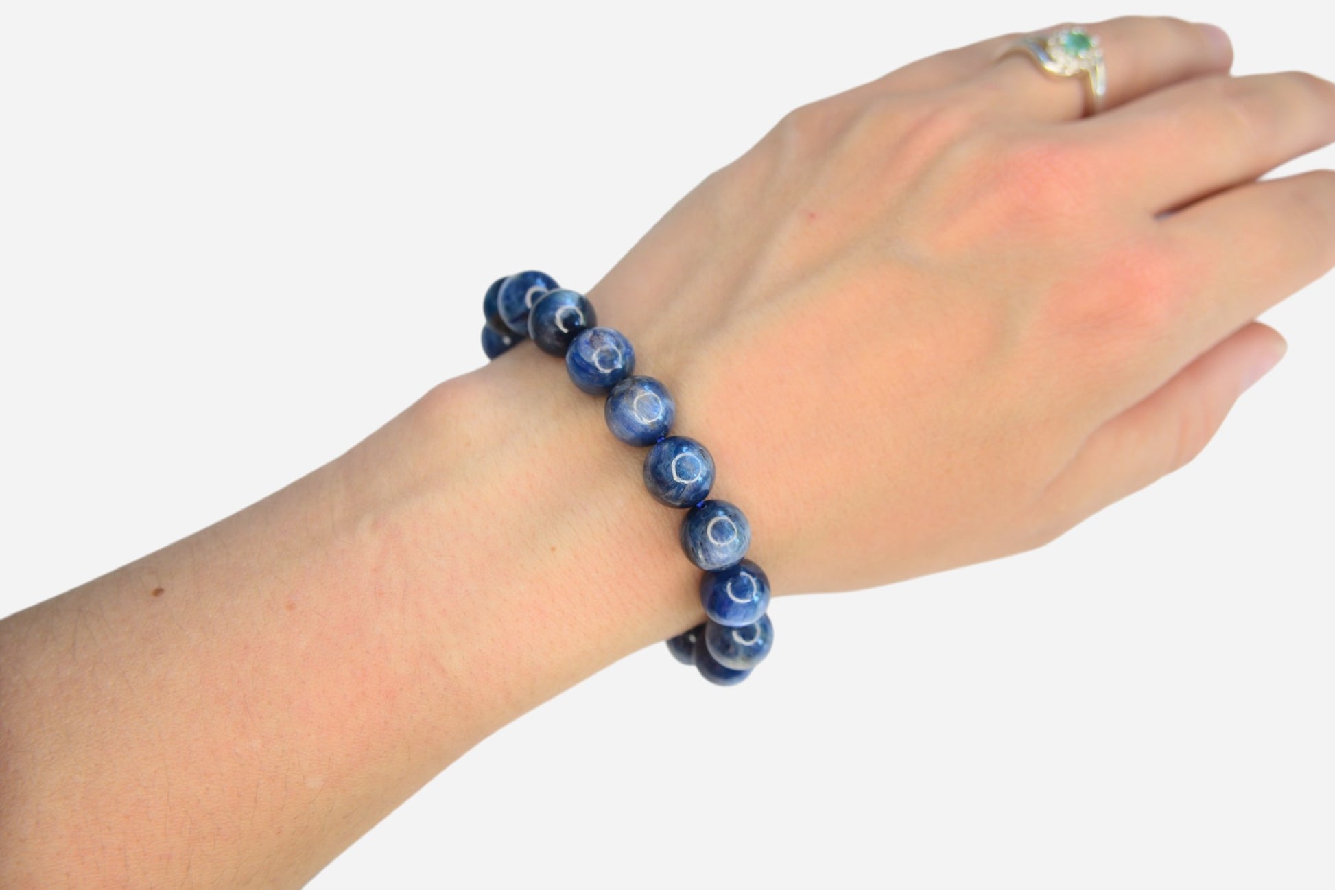Kyanite 10mm Natural Gemstone Bracelet 6-9'' Elasticated with Box - Mystic Gems