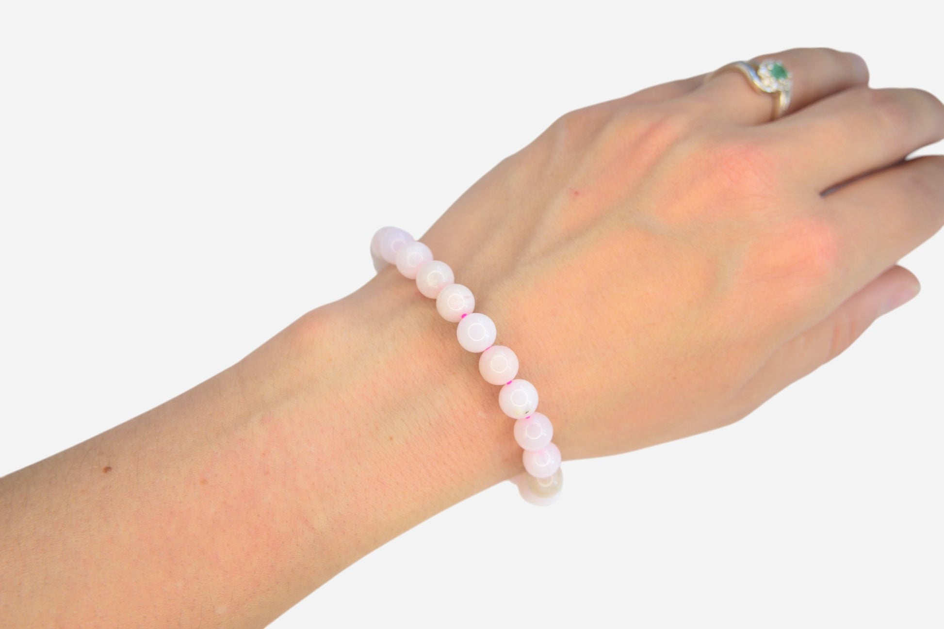 Pink Opal 8mm Natural Gemstone Bracelet 6-9'' Elasticated with Box - Mystic Gems