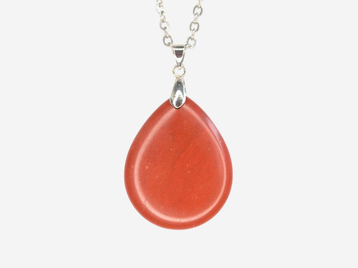 Red Jasper Tear Natural Gemstone Pendant Necklace 50cm with Pouch