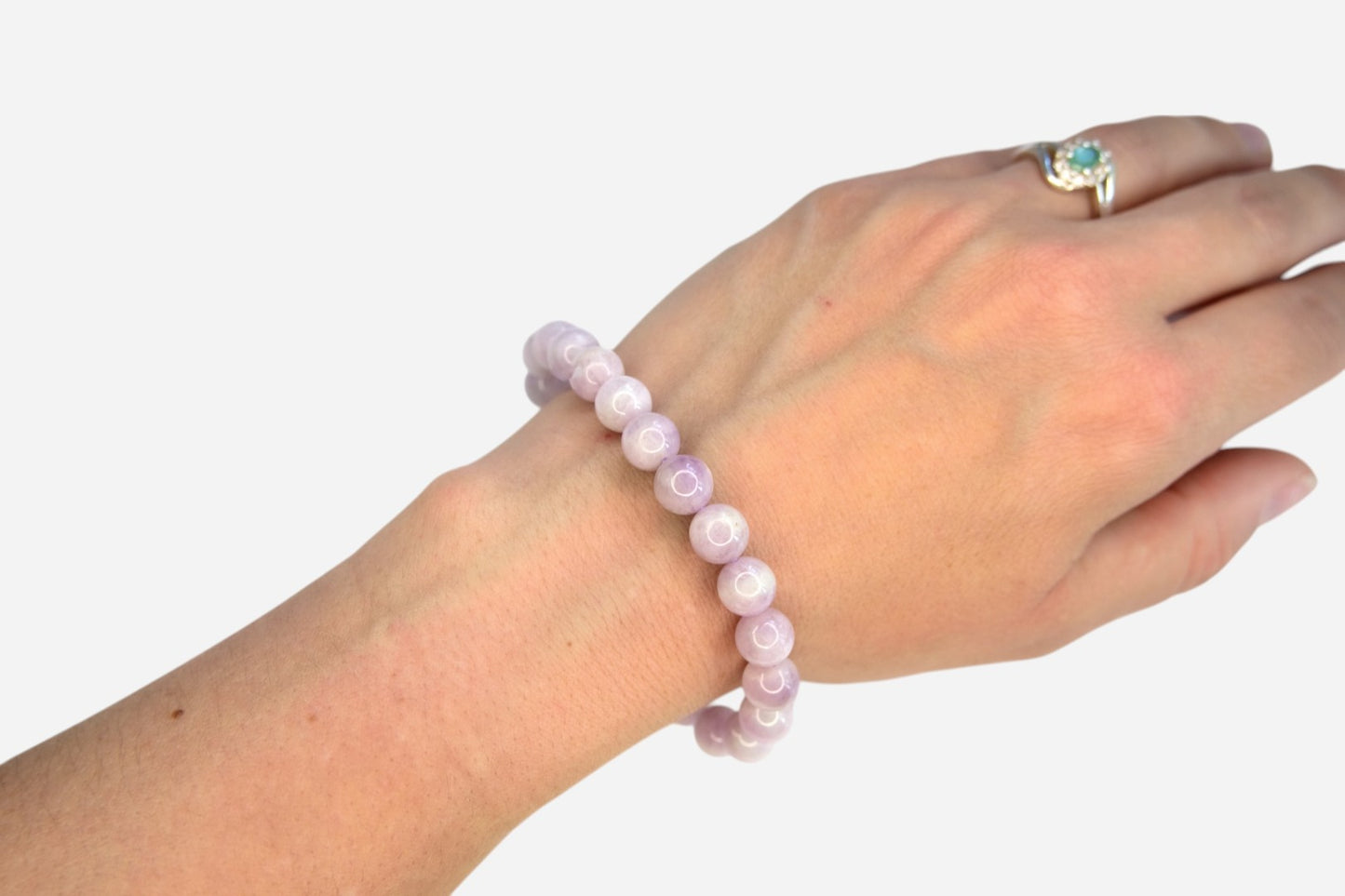 Kunzite 8mm Natural Gemstone Bracelet 6-9'' Elasticated with Box