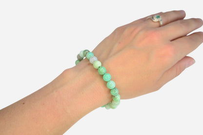 Chrysoprase 8mm Natural Gemstone Bracelet 6-9'' Elasticated with Box