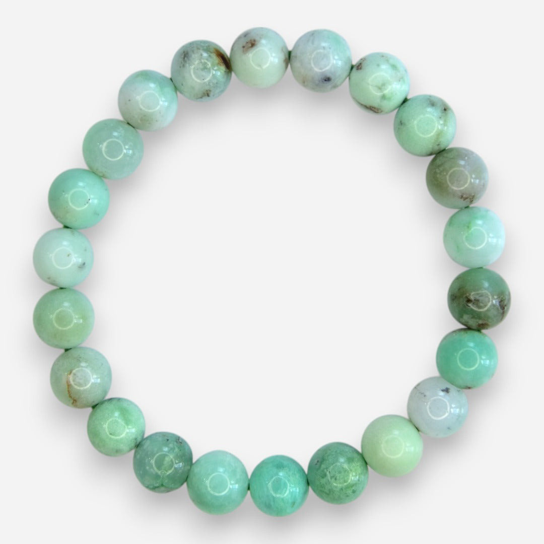 Chrysoprase 8mm Natural Gemstone Bracelet 6-9'' Elasticated with Box