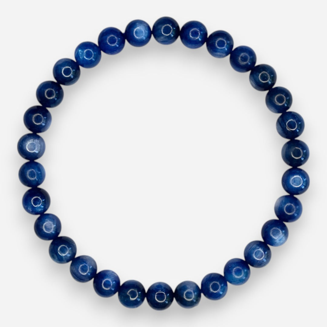 Kyanite 6mm Natural Gemstone Bracelet 6-9'' Elasticated with Box - Mystic Gems