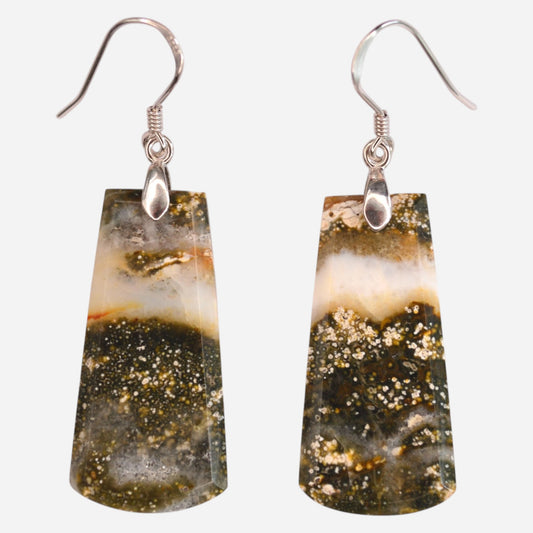 MYSTIC GEMS One of a Kind Moss Agate Earrings 925 Sterling Silver MG20262232 - Mystic Gems