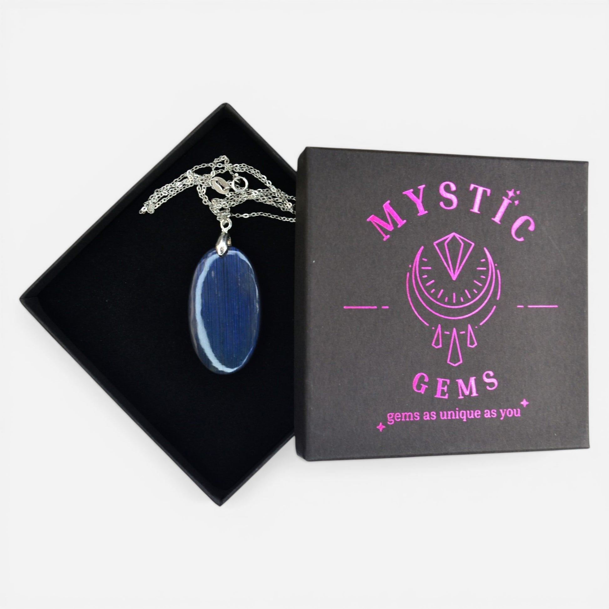 MYSTIC GEMS One of a Kind Blue Fire Labradorite Pendant Necklace 925 Sterling Silver MG20262228 - Mystic Gems