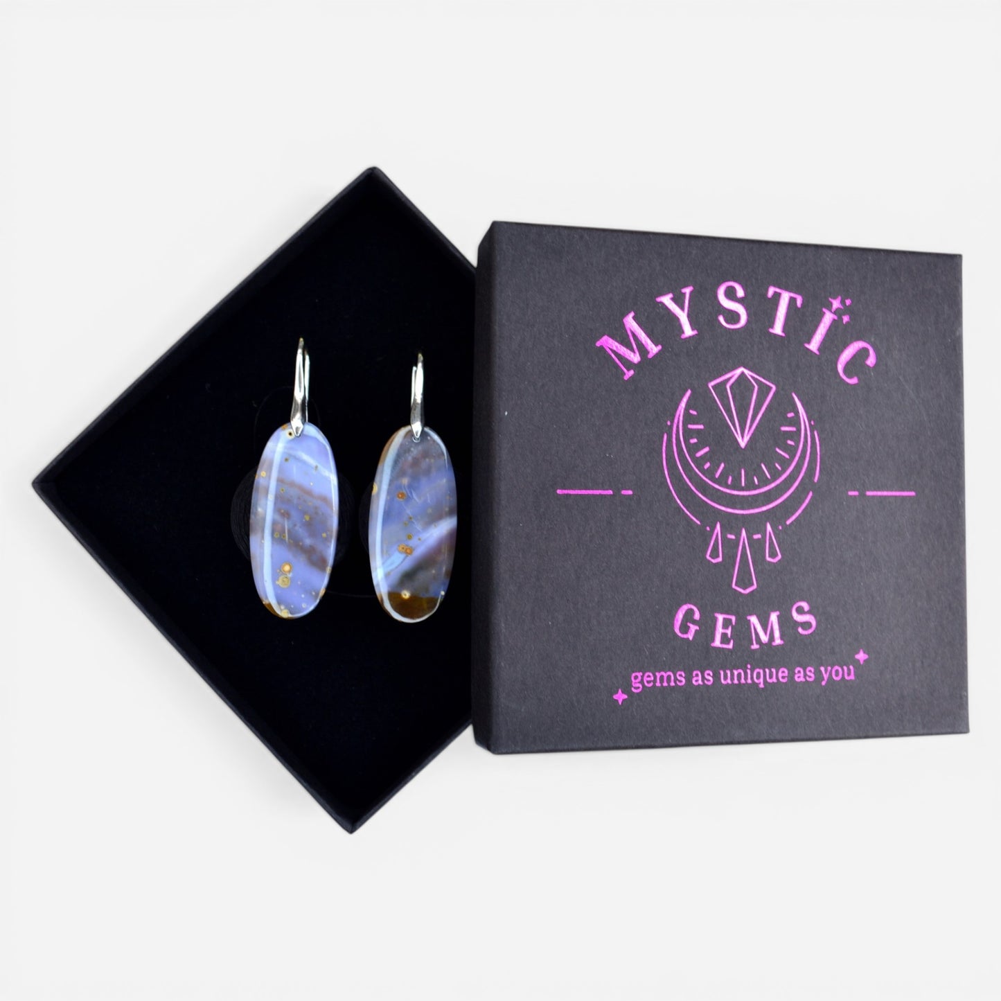 MYSTIC GEMS One of a Kind River Jasper Earrings 925 Sterling Silver MG20262230 - Mystic Gems