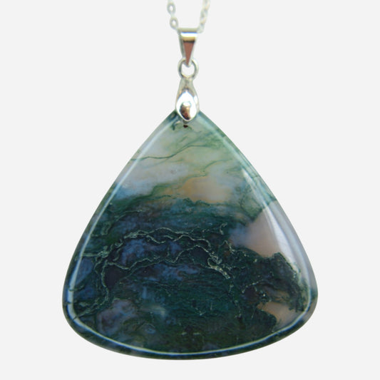 MYSTIC GEMS One of a Kind Moss Agate Pendant Necklace 925 Sterling Silver MG20262240