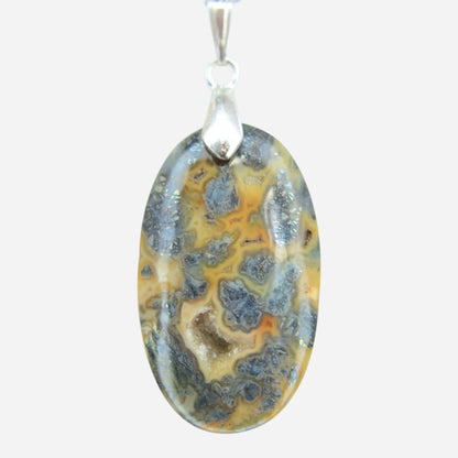 MYSTIC GEMS One of a Kind Yellow Marcasite Pendant Necklace 925 Sterling Silver MG20262242