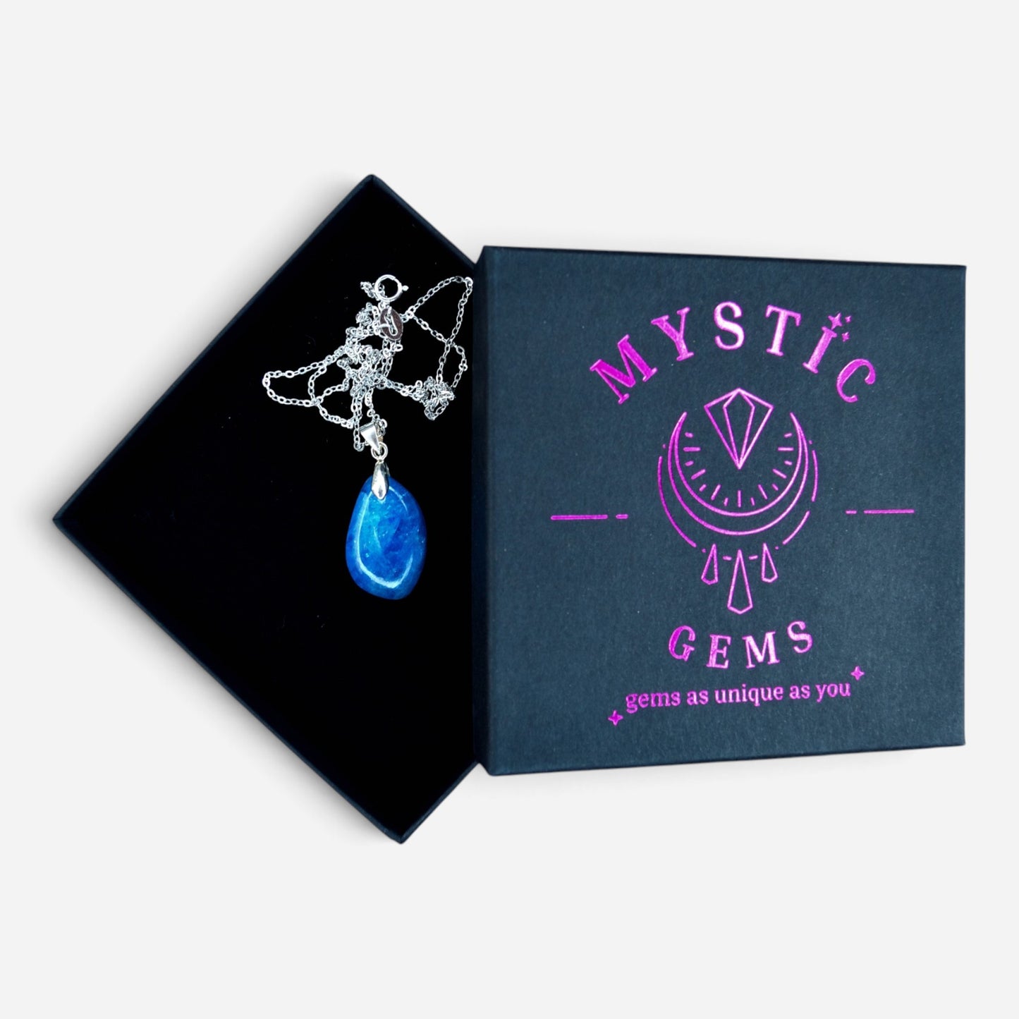 MYSTIC GEMS One of a Kind Apatite Pendant Necklace 925 Sterling Silver MG20262239