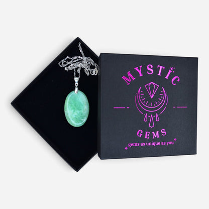 MYSTIC GEMS One of a Kind Chrysoprase Pendant Necklace 925 Sterling Silver MG20262236