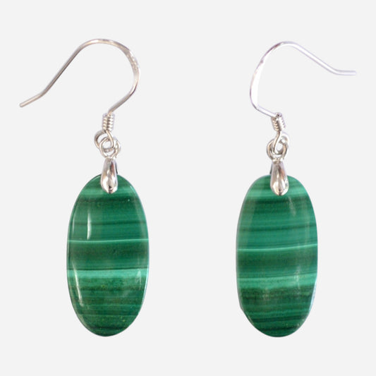MYSTIC GEMS One of a Kind Malachite Earrings 925 Sterling Silver MG20262244
